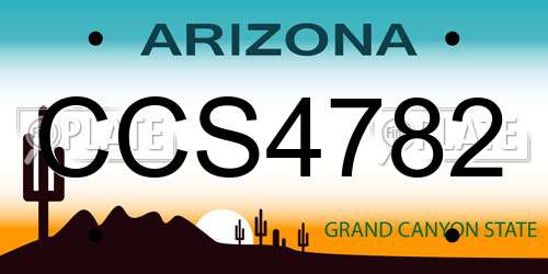 CCS4782 Arizona License Plate
