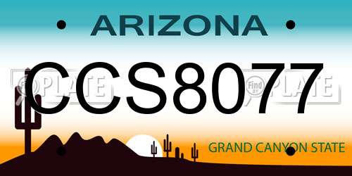 CCS8077 Arizona License Plate