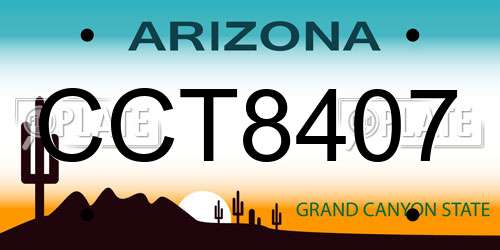 CCT8407 Arizona License Plate
