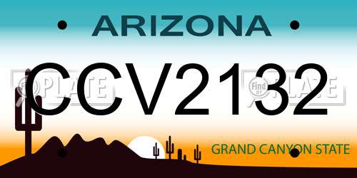 CCV2132 Arizona License Plate