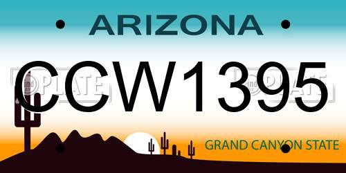 CCW1395 Arizona License Plate