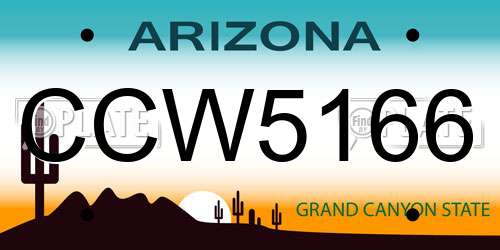CCW5166 Arizona License Plate