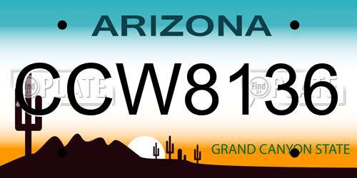 CCW8136 Arizona License Plate