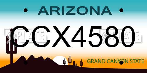 CCX4580 Arizona License Plate
