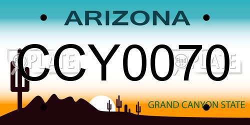 CCY0070 Arizona License Plate
