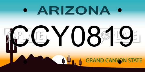 CCY0819 Arizona License Plate