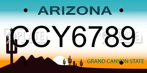 CCY6789 Arizona License Plate