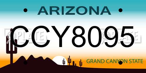 CCY8095 Arizona License Plate