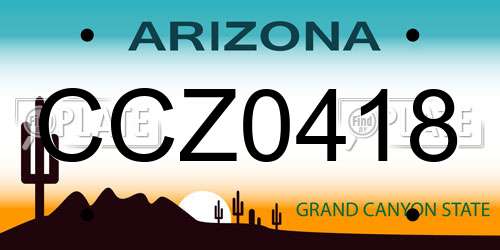 CCZ0418 Arizona License Plate