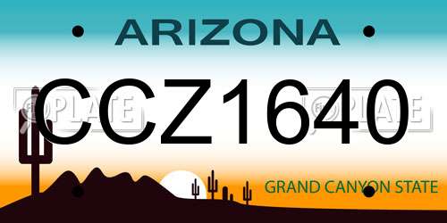 CCZ1640 Arizona License Plate