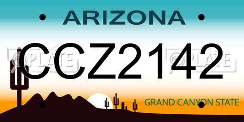 CCZ2142 Arizona License Plate