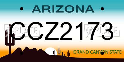 CCZ2173 Arizona License Plate
