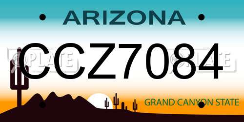 CCZ7084 Arizona License Plate