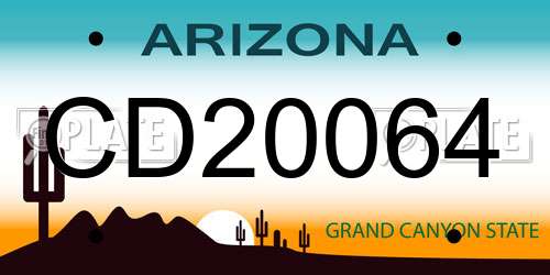 CD20064 Arizona License Plate