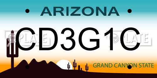 CD3G1C Arizona License Plate