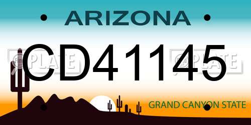 CD41145 Arizona License Plate