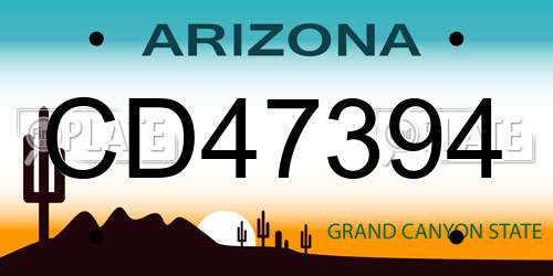 CD47394 Arizona License Plate