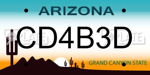 CD4B3D Arizona License Plate