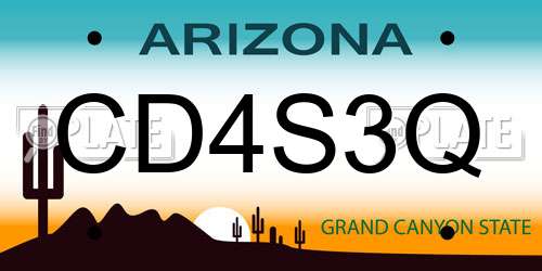 CD4S3Q Arizona License Plate