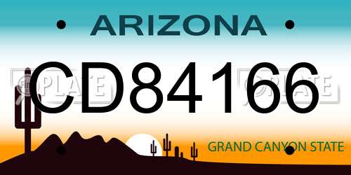 CD84166 Arizona License Plate