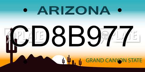 CD8B977 Arizona License Plate