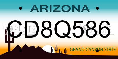 CD8Q586 Arizona License Plate