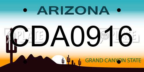 CDA0916 Arizona License Plate