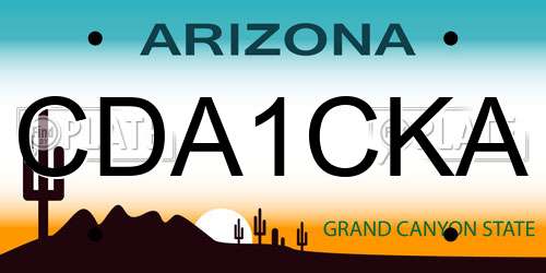 CDA1CKA Arizona License Plate