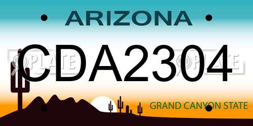 CDA2304 Arizona License Plate