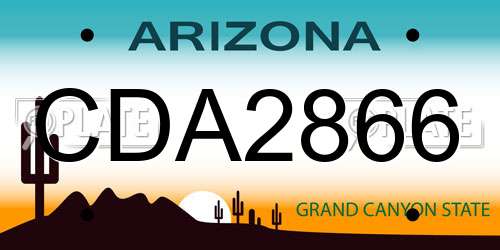 CDA2866 Arizona License Plate