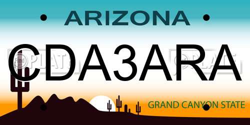 CDA3ARA Arizona License Plate