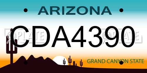 CDA4390 Arizona License Plate