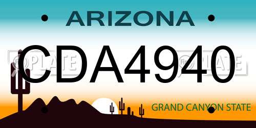 CDA4940 Arizona License Plate
