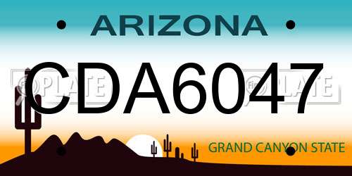 CDA6047 Arizona License Plate