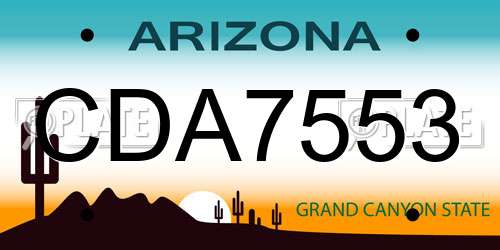 CDA7553 Arizona License Plate