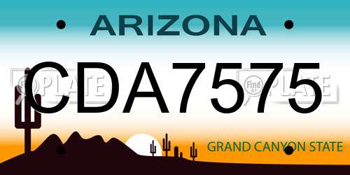 CDA7575 Arizona License Plate