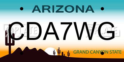 CDA7WG Arizona License Plate