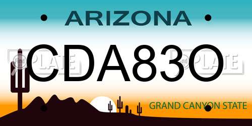 CDA83O Arizona License Plate