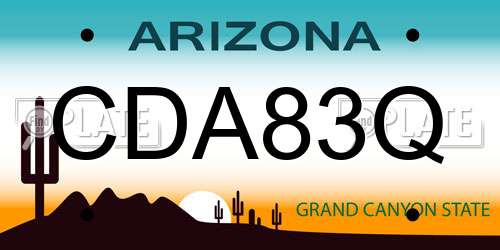 CDA83Q Arizona License Plate