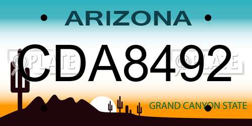 CDA8492 Arizona License Plate