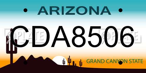 CDA8506 Arizona License Plate