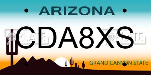 CDA8XS Arizona License Plate