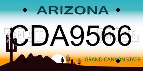 CDA9566 Arizona License Plate
