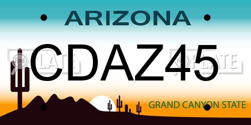 CDAZ45 Arizona License Plate