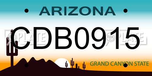 CDB0915 Arizona License Plate