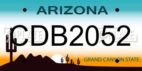 CDB2052 Arizona License Plate