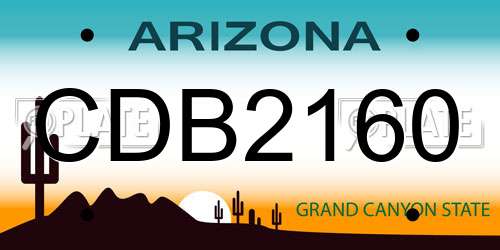 CDB2160 Arizona License Plate