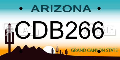 CDB266 Arizona License Plate