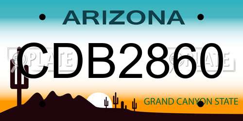 CDB2860 Arizona License Plate