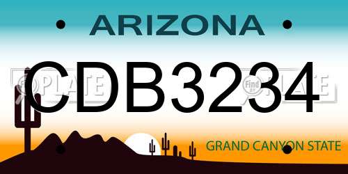 CDB3234 Arizona License Plate